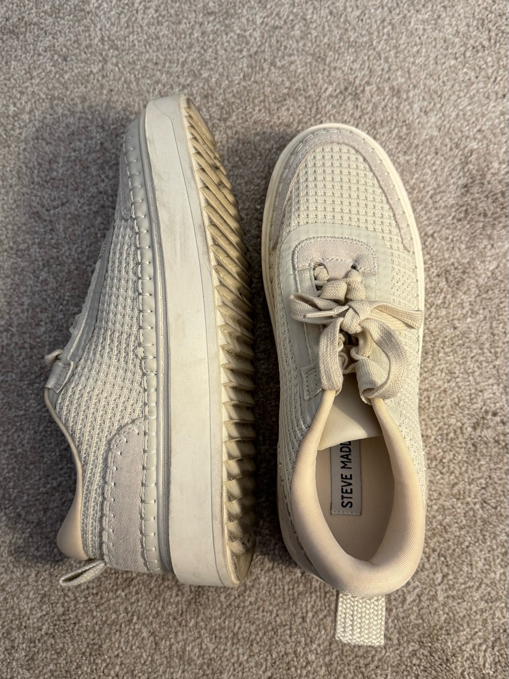 Steve Madden Cherrex Platform Sneakers Cream 7.5